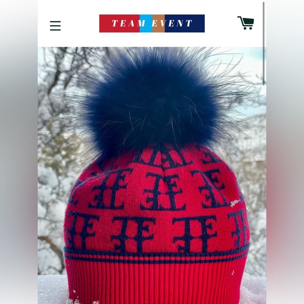 Team Event 100% Wool Logo Beanie NWOT Red